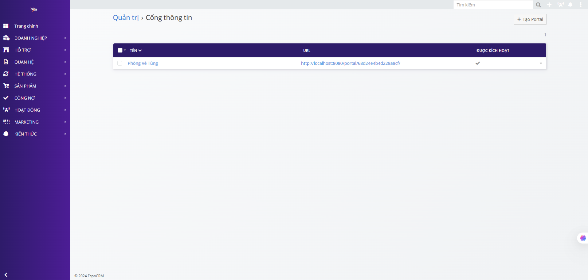 Danh sách & nút tạo